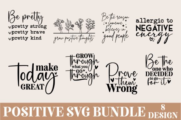 Download Positive Quotes SVG Bundle - Bundle Collection