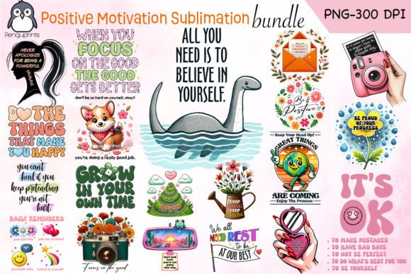 Download Positive Motivation Sublimation Bundle - Bundle Collection