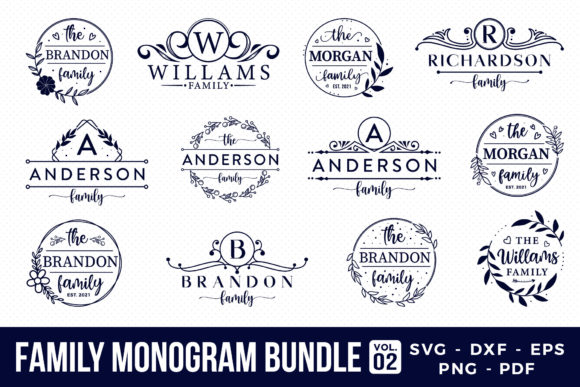 Download Family Monogram SVG Bundle Vol.2 - Bundle Collection