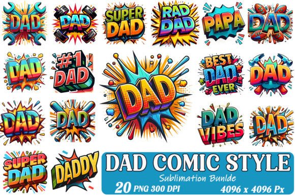 Download DAD Comic Style Sublimation Bundle - Bundle Collection