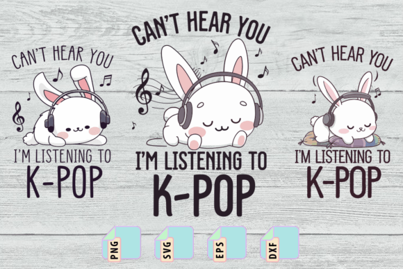 Download Bunny Listening K Pop SVG Design Bundle - Bundle Collection