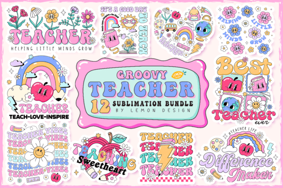 Download Groovy Teacher PNG Sublimation Bundle - Bundle Collection
