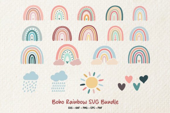 Download Boho Rainbow SVG Bundle | Pastel Nursery - Bundle Collection