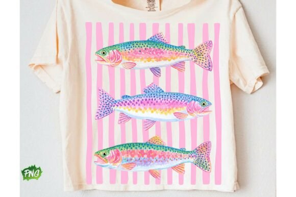 Download Colorful Trout PNG Sublimation Design - Colorful Collection