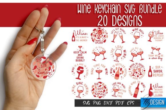 Download Wine Keychain SVG Bundle | Alcohol SVG - Bundle Collection