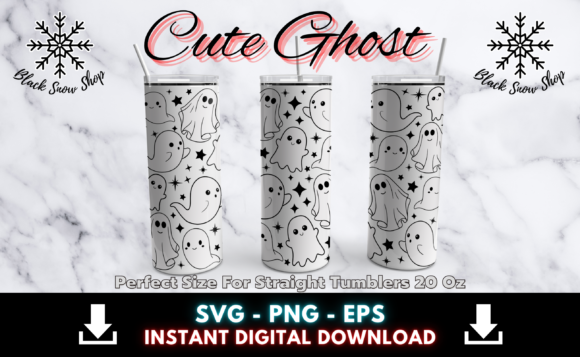 Download Cute Ghost Tumbler Wrap Svg - Premium Resources