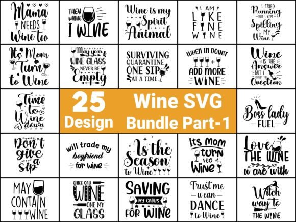 Download Wine Svg or Sublimation Bundle 25designs - Bundle Collection