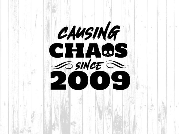 Download Causing Chaos Since 2009 Skull T-Shirt - Premium Resources
