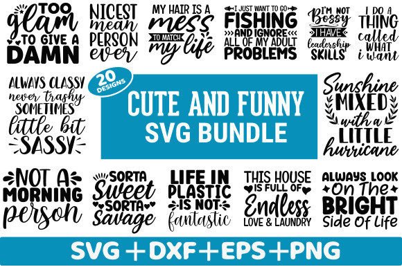 Download Cute and Funny SVG Bundle - Bundle Collection