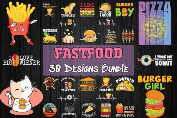 Download Fastfood Bundle SVG 30 Designs - Bundle Collection