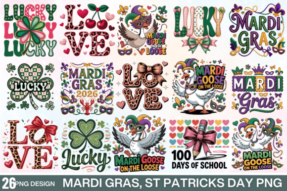 Download Lucky Love and Mardi Gras PNG Bundle - Bundle Collection