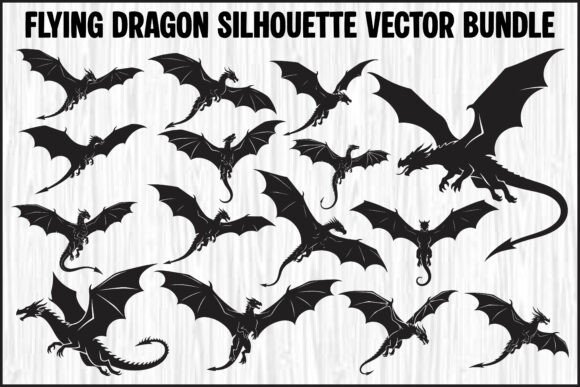 Download Flying Dragon Silhouette Vector Bundle - Bundle Collection