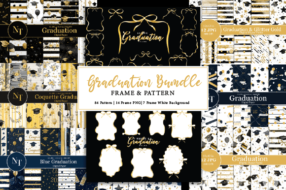 Download Graduation Frame &amp; Pattern Bundle - Bundle Collection
