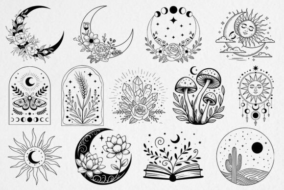 Download Mystical Moon &amp; Nature SVG Bundle - Bundle Collection