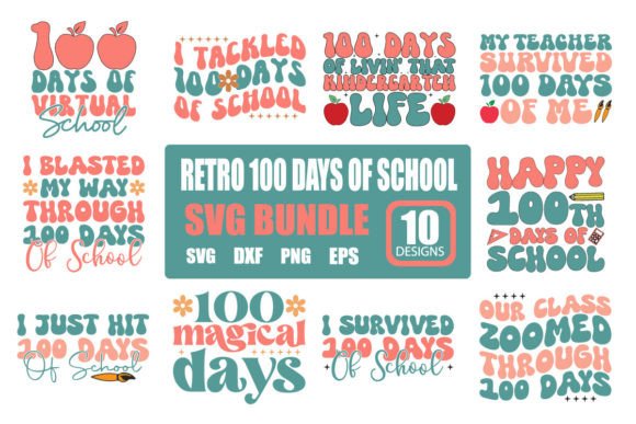 Download 100 Days of School Retro SVG Bundle - Bundle Collection
