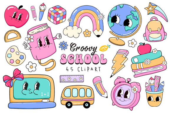 Download Groovy School PNG Clipart Bundle - Bundle Collection