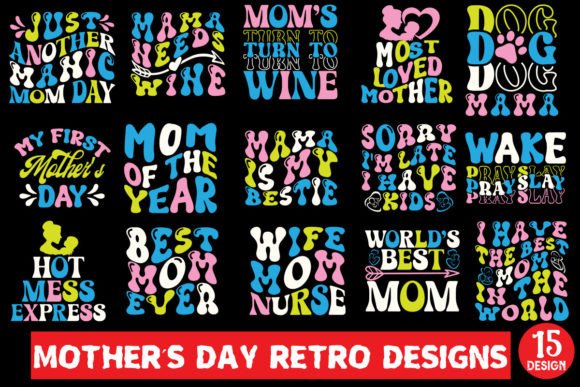 Download Mother’s Day Retro Designs Bundle - Bundle Collection