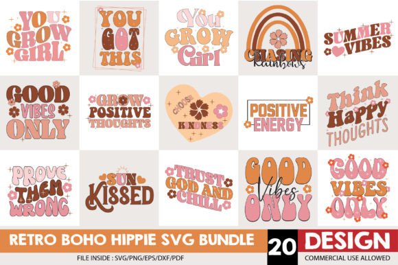 Download Retro Boho Hippie Svg Bundle - Bundle Collection