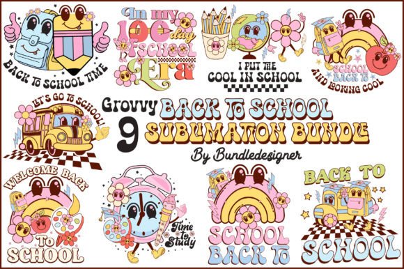Download Groovy Back to School Png Bundle Design - Bundle Collection