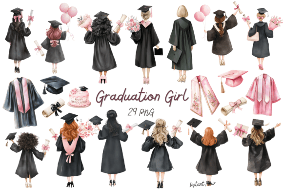 Download Graduation Girl Clipart Bundle - Bundle Collection