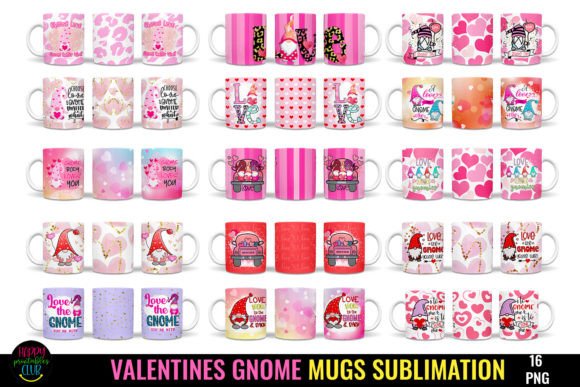 Download Valentines Gnome Mugs Sublimation Bundle - Bundle Collection