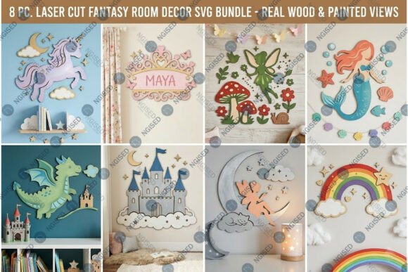 Download Fantasy Theme Kids Room Decor SVG Bundle - Bundle Collection
