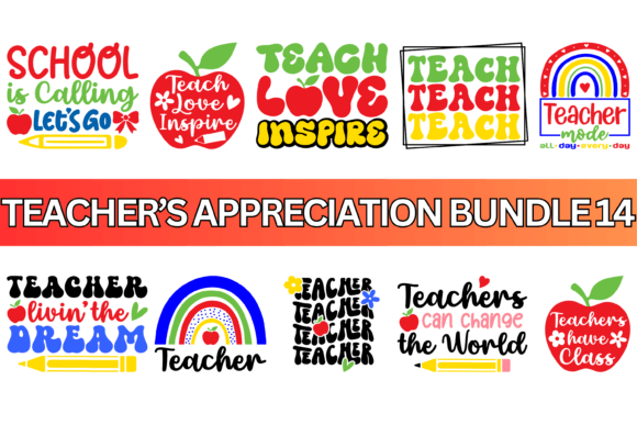 Download Groovy Retro Teacher PNG Colored Bundle - Bundle Collection