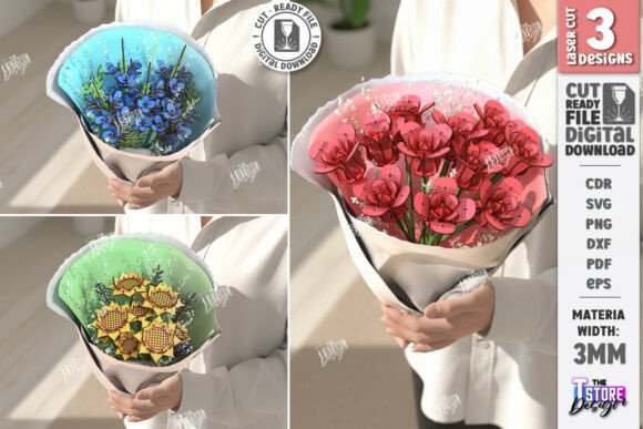 Download Flower Bouquet Laser Cut Bundle | CNC - Bundle Collection