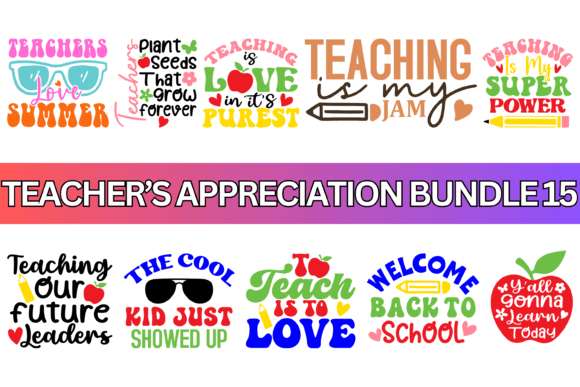 Download Funny Groovy Teacher PNG Colored Bundle - Bundle Collection