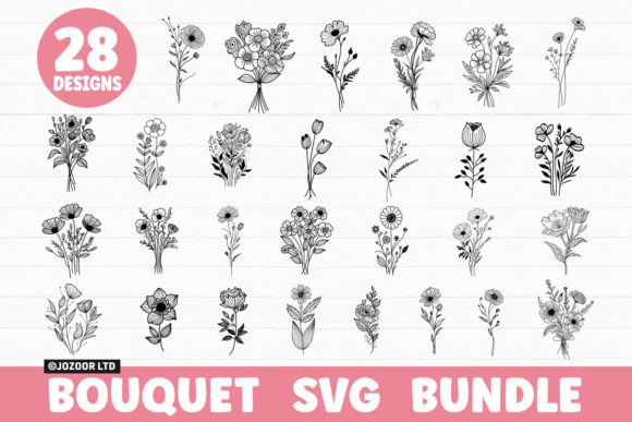 Download Wildflower Flower Bouquet SVG Bundle - Bundle Collection
