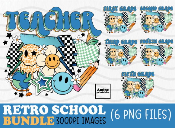 Download Retro Teacher Groovy School Bundle PNG - Bundle Collection