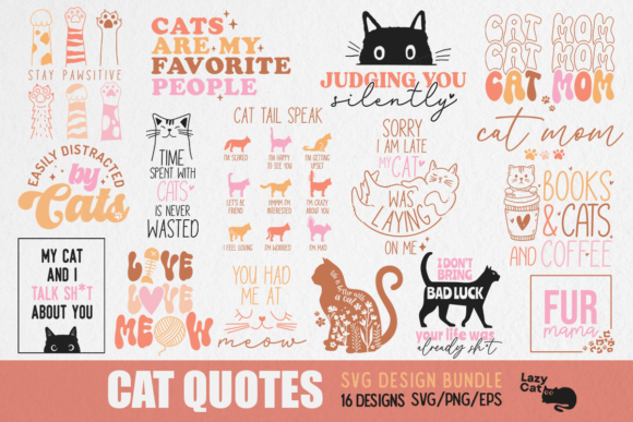 Download Cat Quote SVG Design Bundle - Bundle Collection