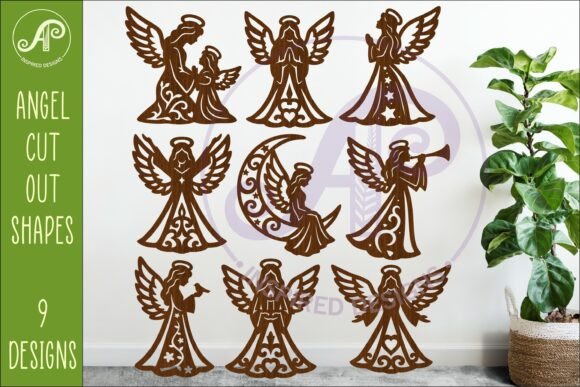 Download Angel SVG Silhouette Bundle 9 Designs - Bundle Collection