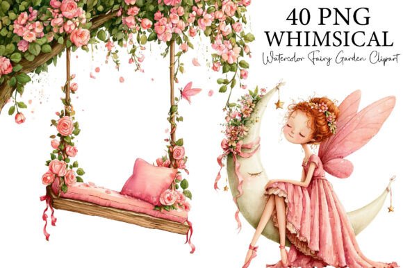 Download Watercolor Fairy Garden Clipart Bundle - Bundle Collection