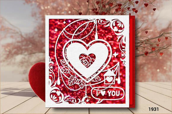 Download I Love YOU Valentine Card Svg LAYER 1931 - Love you Collection
