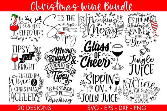 Download Christmas Wine SVG Bundle - Bundle Collection