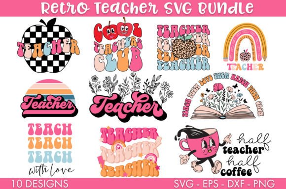 Download Retro Teacher SVG Bundle PNG - Bundle Collection