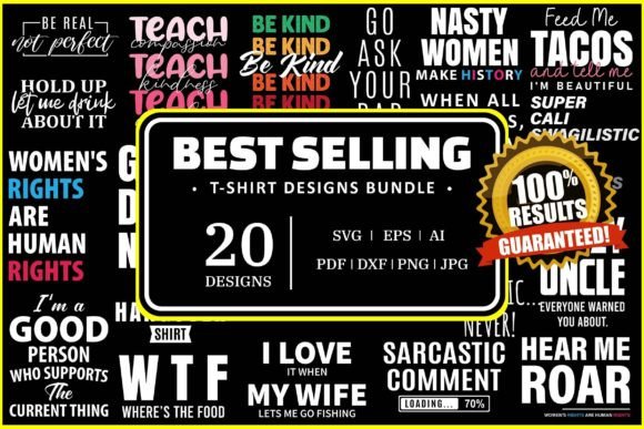 Download 20 Best Selling T-Shirt Designs Bundle - Bundle Collection