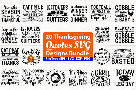 Download Thanksgiving Quotes SVG Design Bundle - Bundle Collection