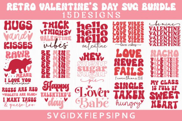 Download Retro Valentine's Day SVG Bundle - Bundle Collection